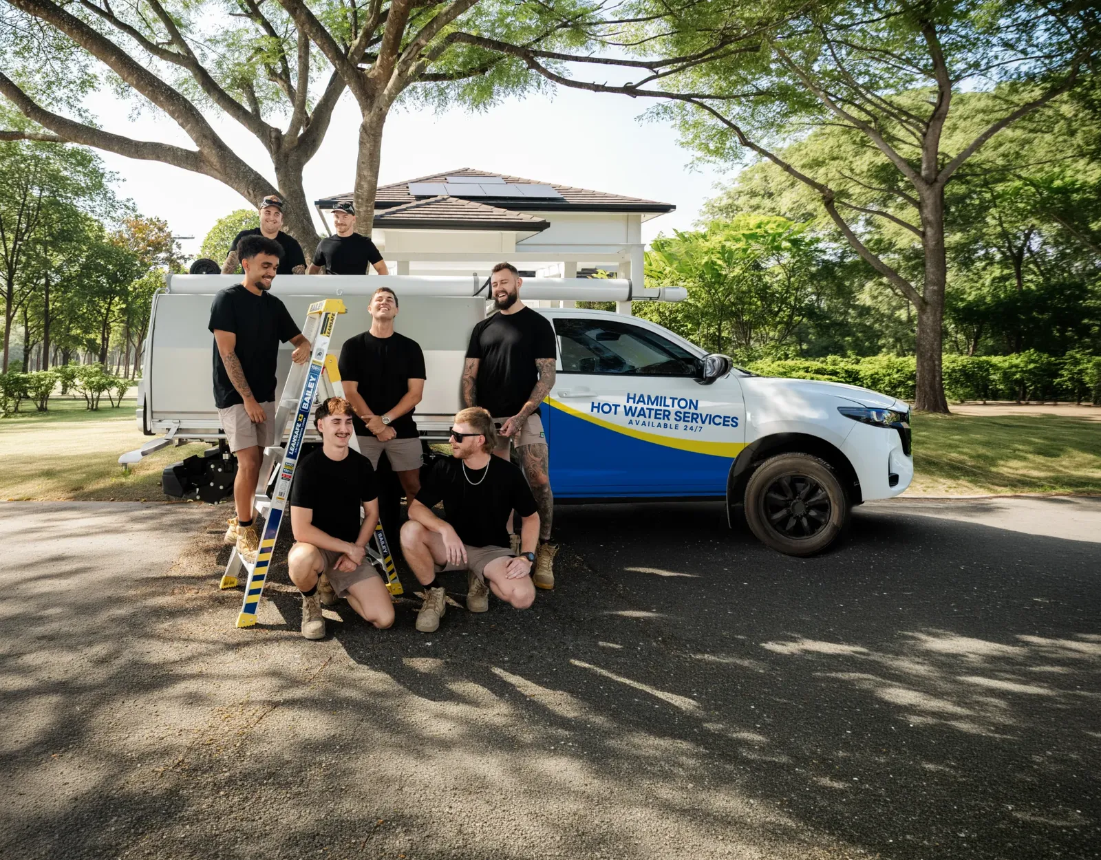 Hamilton Hot Water Services team and ute
